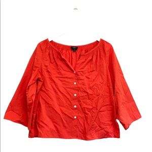 Talbots Size 6 Blouse Orange Button Down